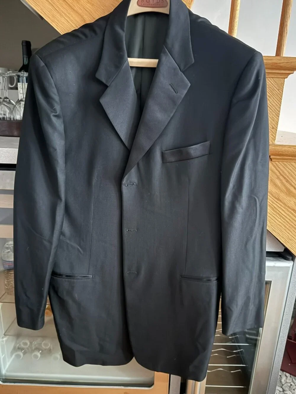 Trussini Black Men's Tux, Size 44L 100% Wool